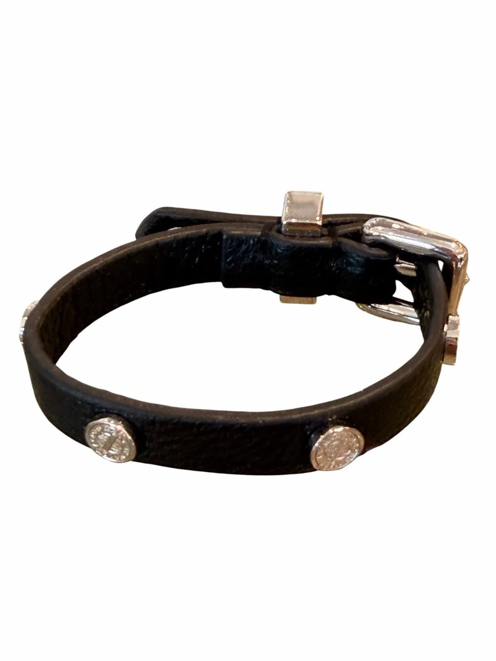 Marc by Marc Jacobs- Black Leather Studded Bracelet